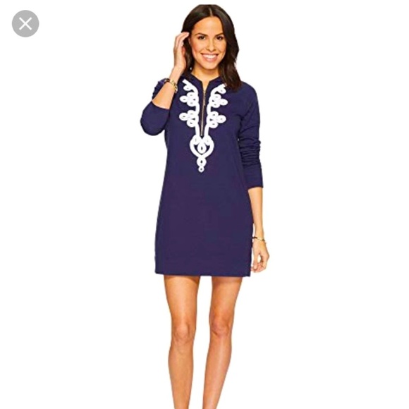 Lilly Pulitzer Dresses & Skirts - Lilly Pulitzer Navy Hooded Skipper Popover Dress Size S